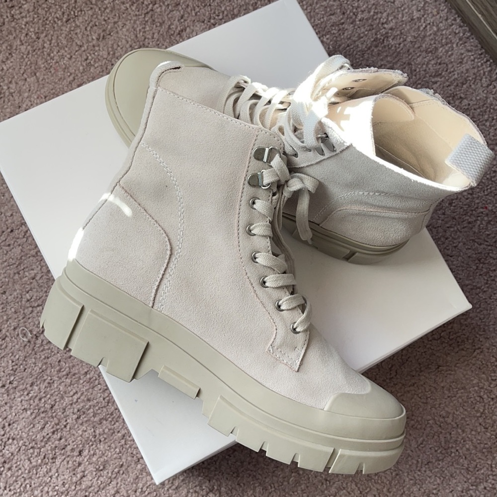 Nordstrom Cream Lace Up Booties